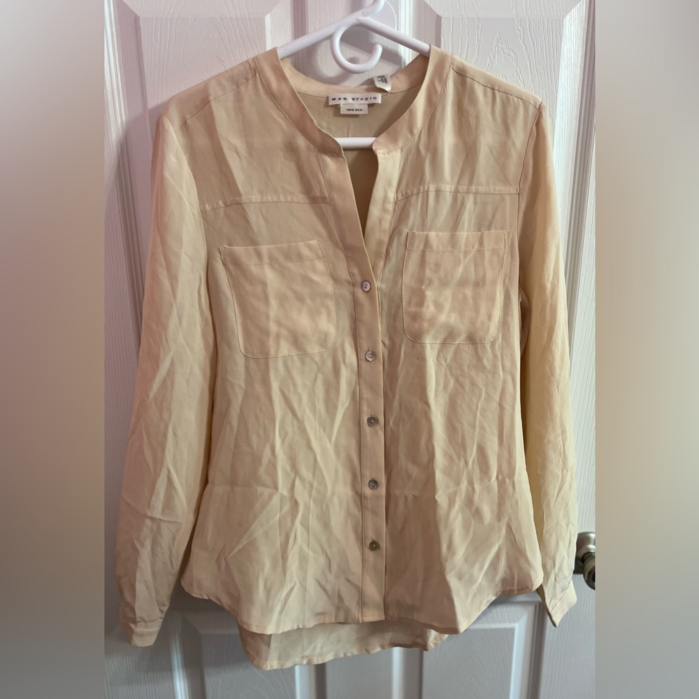 Max Studio 100% silk blouse NWT size M New